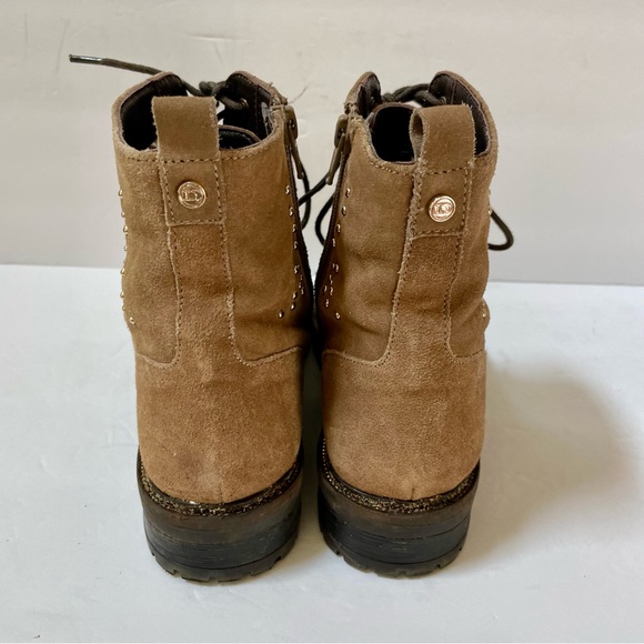 Dune London Prentice Star Studded Tan Biker Boots Size EU 39/US 8 - Picture 12 of 15